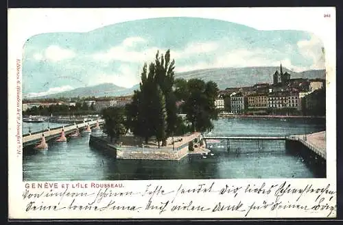 AK Genève, Vue Générale et l`Ile Rousseau