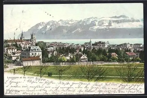 AK Lausanne, Vue Générale et les Alpes