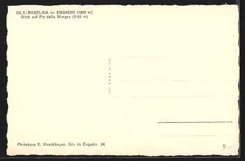 AK Sils-Baselgia im Engadin, Blick auf Piz della Margna