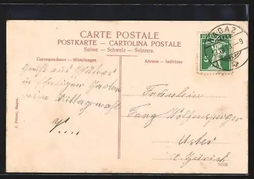 AK Bad Pfäfers, Ortsansicht in der Taminaschlucht