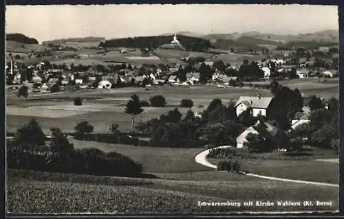 AK Schwarzenburg, Ortsansicht mit Kirche Wahlern