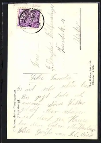 AK Feusisberg, Erholungsheim Feusisgarten