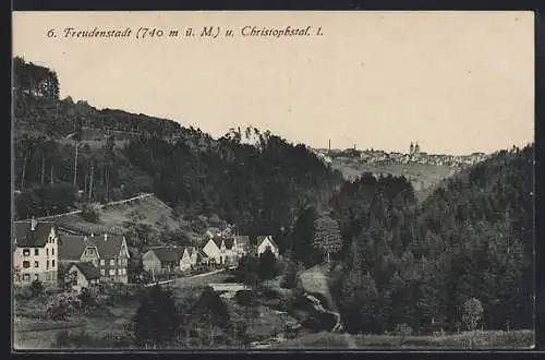 AK Freudenstadt, Ortsansicht mit Christophstal