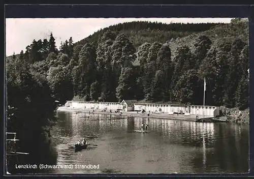 AK Lenzkirch /Schwarzwald, Strandbad aus der Vogelschau