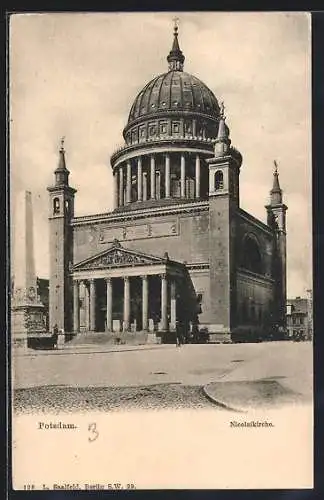 AK Potsdam, Nicolaikirche im Sonnenschein