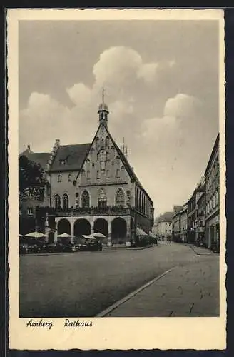 AK Amberg, Strassenpartie am Rathaus