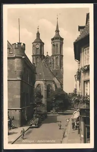 AK Göttingen, Strassenpartie an der Johanniskirche