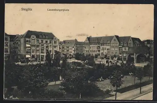 AK Berlin-Steglitz, Lauenburgerplatz aus der Vogelschau