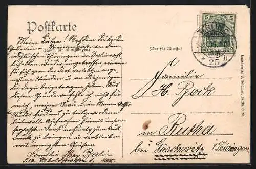 AK Berlin-Hasenheide, Kaiser Friedrich-Platz mit Passanten