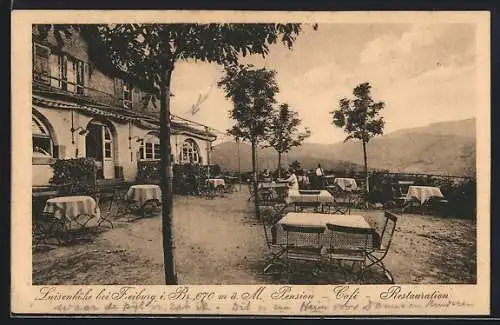 AK Freiburg i. B., Restaurant Luisenhöhe mit Terrassen