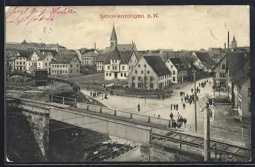 AK Schwenningen a. N., Strasse an der Bahnunterführung