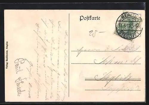 AK Berlin-Steglitz, Schlosspark-Restaurant, Inh.: Fritz u. Max Knollmeier, Vorgarten