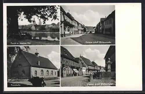 AK Prichsenstadt, Untere Strasse, Turnhalle, Partie am breiten See