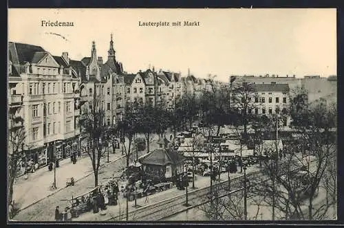 AK Berlin-Friedenau, Lauterplatz mit Markt