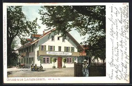 AK Langackern, Gasthaus zum Engel