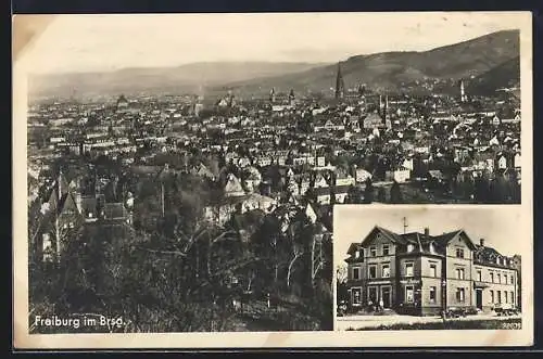 AK Freiburg / Breisgau, Restaurant Fortuna v. Adolf Dierenbach, Totalansicht