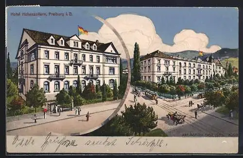 AK Freiburg i. B., Das Hotel Hohenzollern