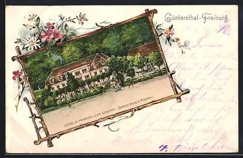 Lithographie Güntersthal-Freiburg, Hotel u. Pension Zur Kyburg