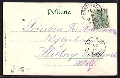 Lithographie Güntersthal-Freiburg, Hotel u. Pension Zur Kyburg
