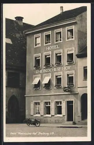 AK Freiburg i. Br., Hotel Rheinischer Hof, Münsterplatz 15, Inh. Leopold Faller