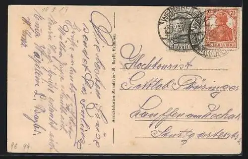 AK Neuhütten / Württ., Gasthaus zum Rössle, Bes. Georg Sinn, Aussichtsturm Steinknickle, Totalansicht
