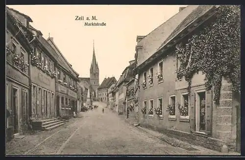 AK Zeil, Partie in der Marktstrasse mit Geschäften