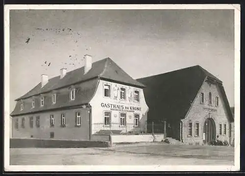 AK Escherndorf, Gasthaus zur Krone mit Winzerhalle