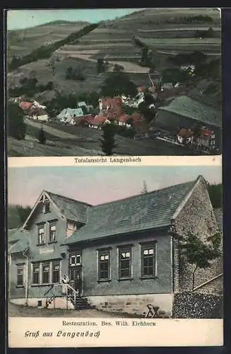 AK Langenbach / Thüringen, Restaurant Wilh. Eichhorn, Totalansicht