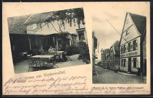 AK Niederwalluf, Gasthaus zur Eintracht, Garten