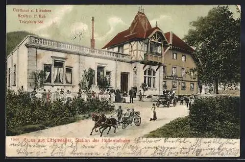 AK Littenweiler an der Höllentalbahn, Gasthaus zum Hirschen v. F. Ruh