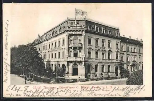 AK Freiburg i. B., Hotel Thomann v. C. Hecht