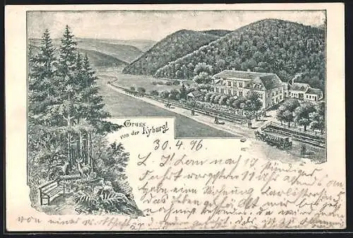 Lithographie Freiburg-Günthersthal / Breisgau, Gasthaus Kyburg