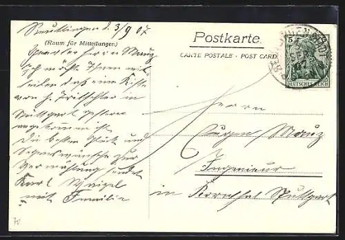 AK Reutlingen, Reihenhäuser Ecke Uhland und Kaiserstrasse