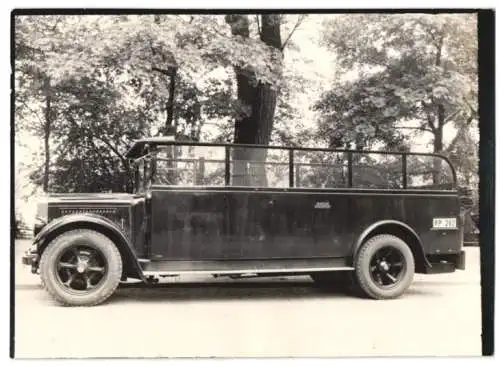 Fotografie Bus Mercedes, für die Deutsche Reichspost, Karosseriebau Karl Weinberger München, RP-262, Verdeck offen