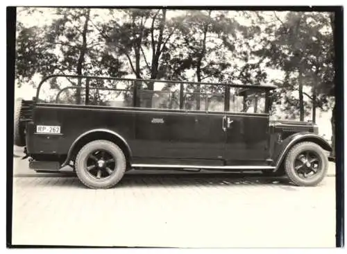 Fotografie Bus Mercedes, Deutsche Reichspost, Kennzeichen RP-262, mit offenem Verdeck, Karosseriebau Karl Weinberger