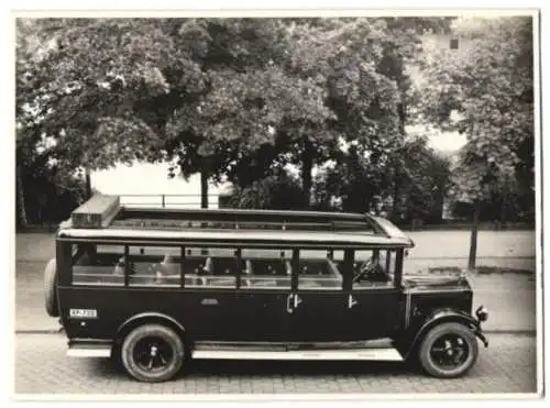 Fotografie Mercedes Bus, Deutsche Reichspost Kennzeichen: RP-720, Karosseriebau Karl Weinberger München, Verdeck offen