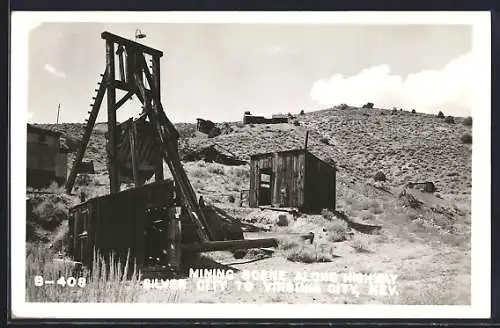 AK Virginia City, NV, Mining Scene along Highway Silver City to Virginia City