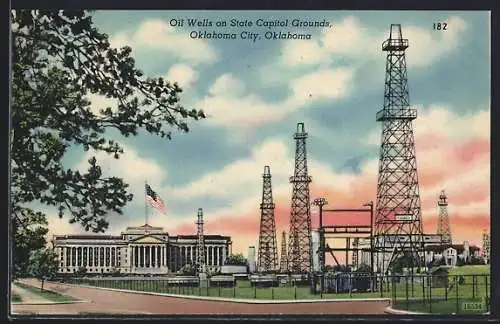 AK Oklahoma City, OK, Oil Wells on State Capitol Grounds