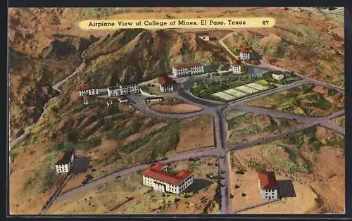 AK El Paso, TX, Airplane View of College of Mines