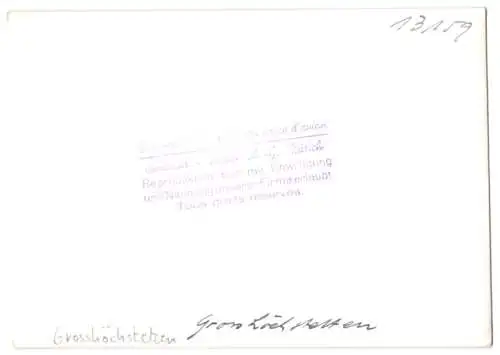 Fotografie Swissair Photo AG, Zürich, Ansicht Grosshöchstetten, Fliegeraufnahme mit Landschaftspanorama