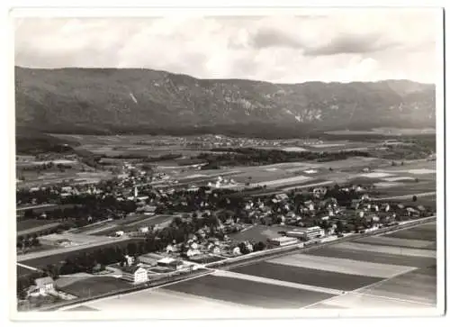 Fotografie Swissair Photo AG, Zürich, Ansicht Selzach / Solothurn, Fliegeraufnahme mit Bahnhof