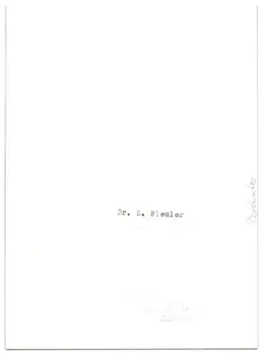 Fotografie Illustrations - & Photopress AG, Zürich, Portrait Psychater Dr. E. Bleuler