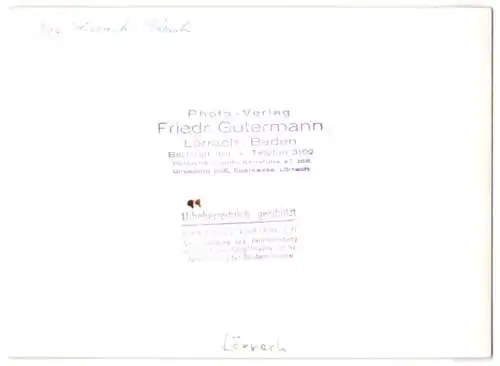 Fotografie Friedrich Gutermann, Lörrach, Ansicht Lörrach / Baden, Wohnhaus Neubau-Siedlung