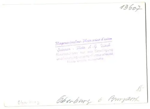 Fotografie Swissair, Photo AG Zürich, Ansicht Oberburg, Fliegeraufnahme mit Landschaftspanorama