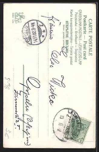 AK Kind malt seinen Hund am Strand