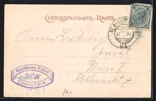 AK Obernberg, Totalansicht mit Tribulaun, Wegpartie