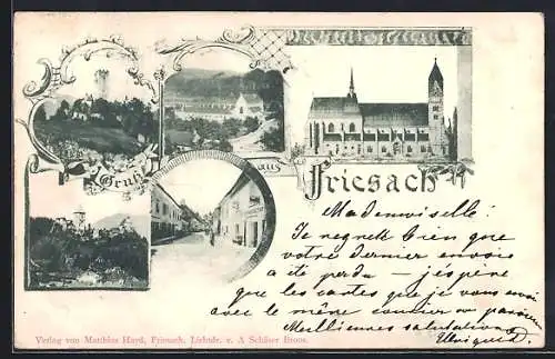 AK Friesach, Burgruine, Gasthof, Kirche, Ortspartie