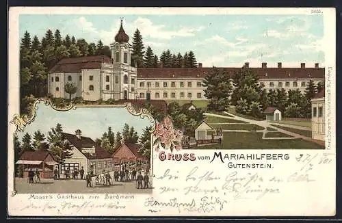 Lithographie Gutenstein, Mariahilfberg, Moser's Gasthaus