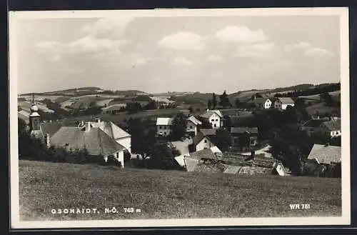 AK Gschaidt /N.-Ö., Ortsansicht mit Blick über die Umgebung