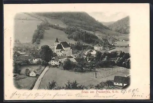 AK Frankenfels, Gesamtansicht aus der Vogelschau